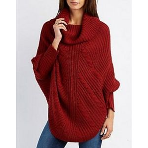 Charlotte Russe Cowl Neck Dolman Sleeve Sweater